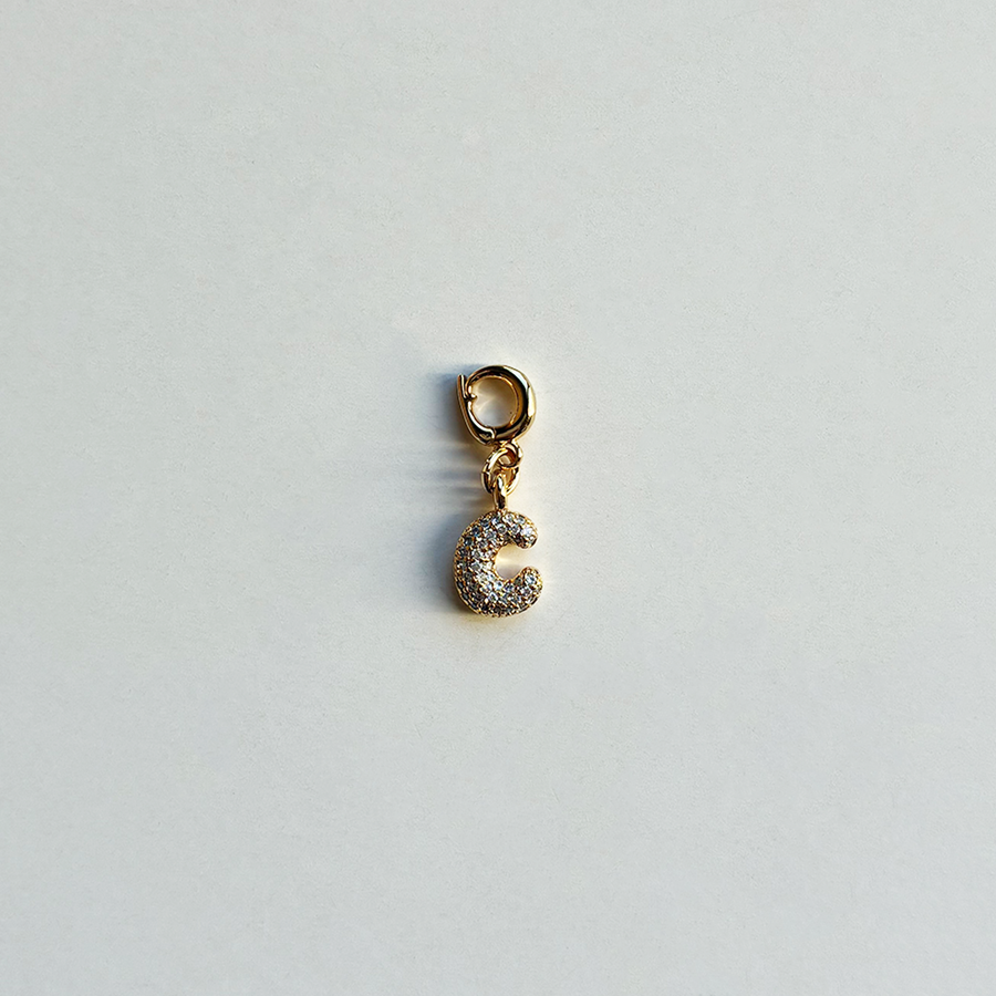 Pavè Bubble Alphabet Charm
