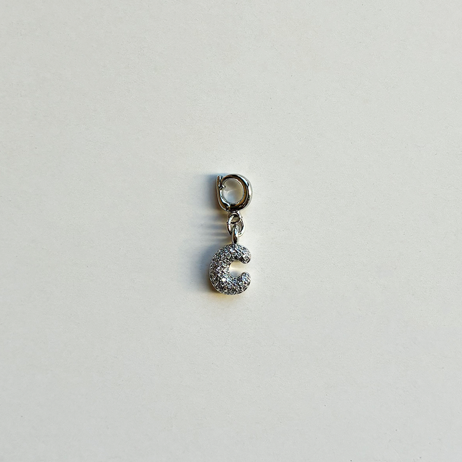 Pavè Bubble Alphabet Charm
