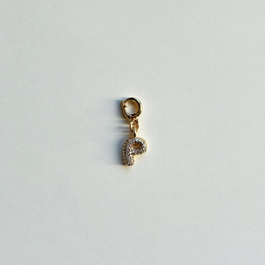 Pavè Bubble Alphabet Charm