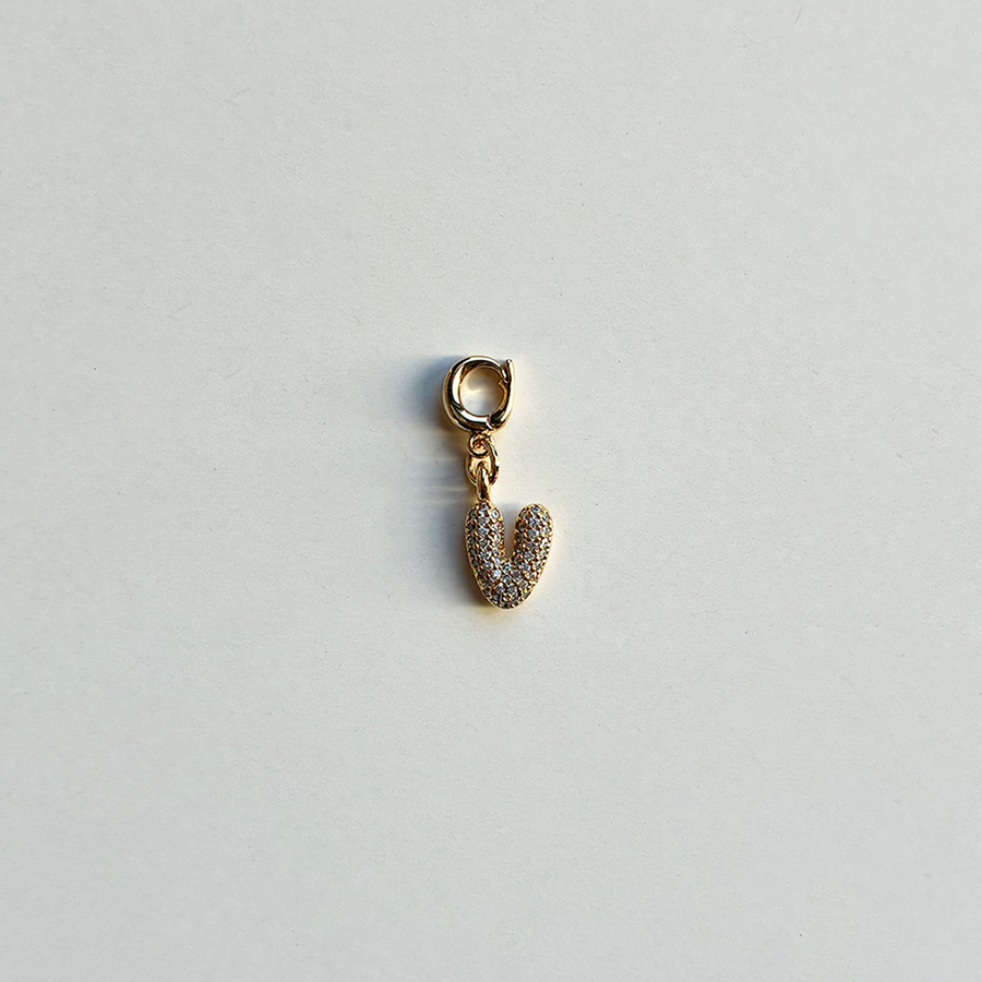 Pavè Bubble Alphabet Charm