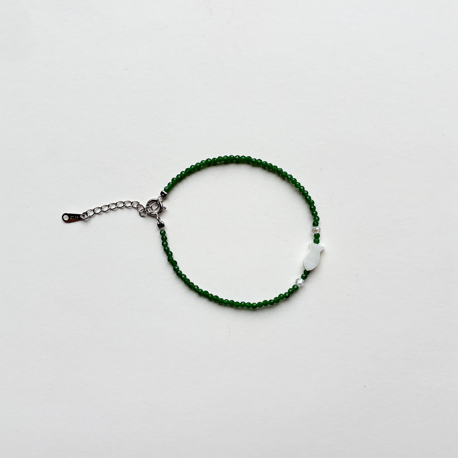 Fish Beaded Stone Bracelet