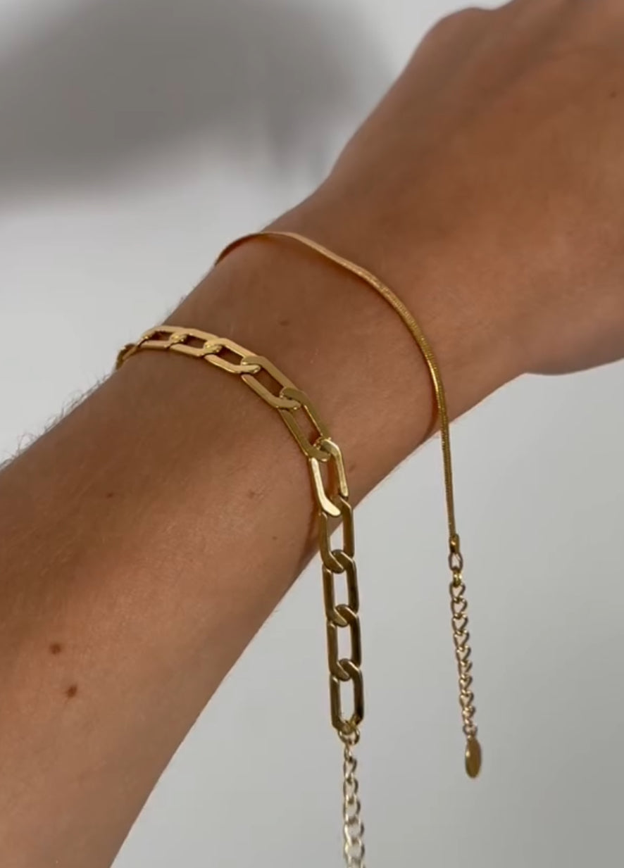 Flat Long Link Bracelet