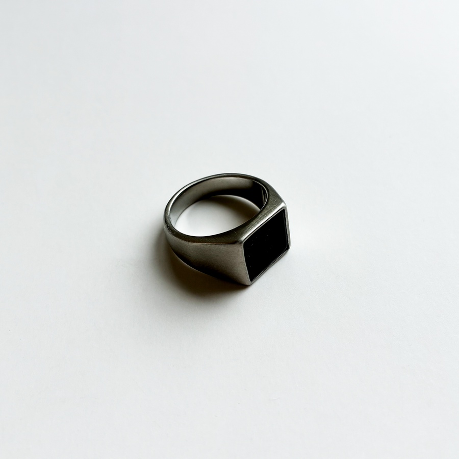 Jet Signet Ring