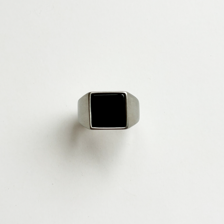 Jet Signet Ring