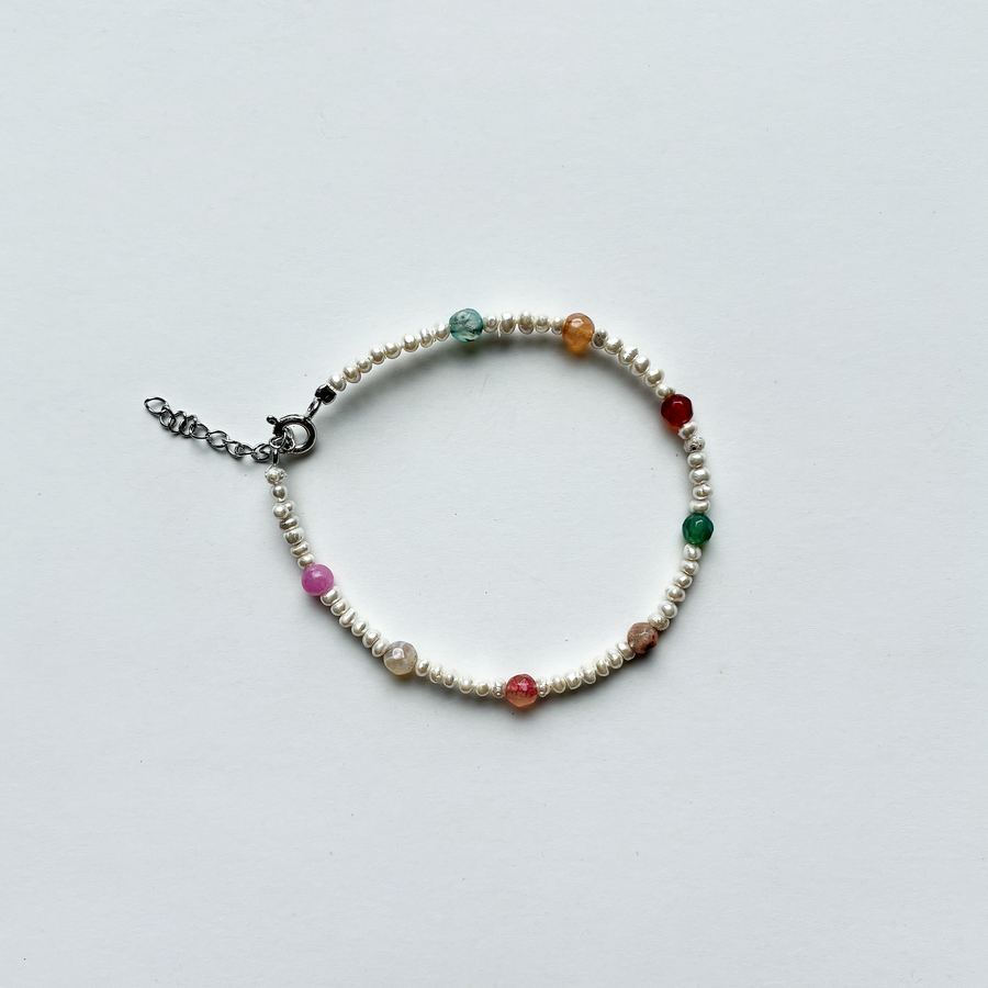 Mini Pearl & Stone Bracelet