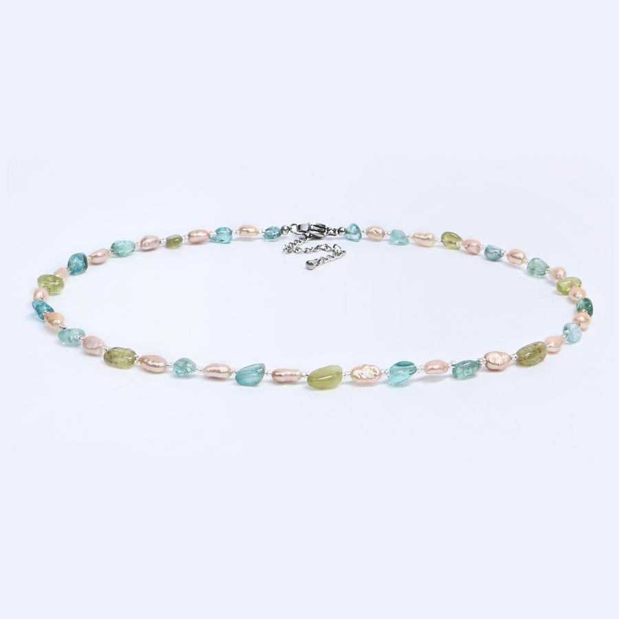 Pearl, Apatite & Peridot Necklace